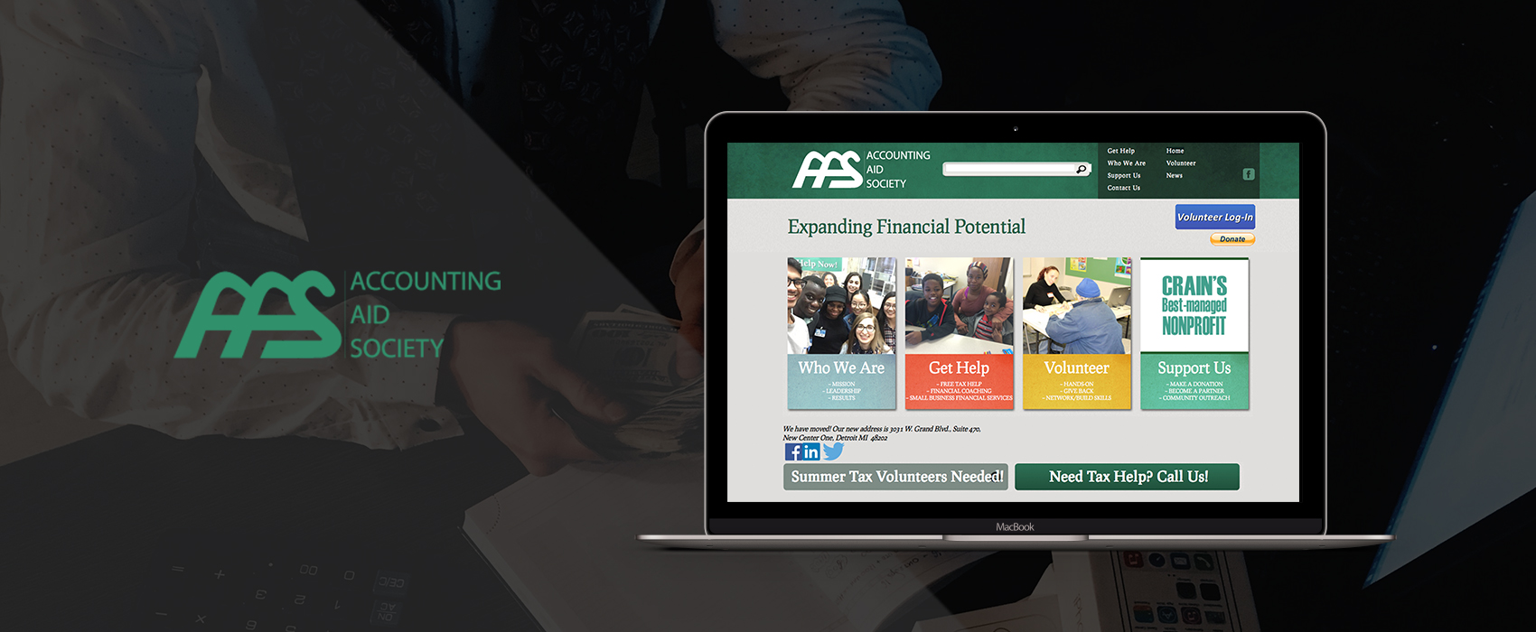 Accounting aid society website redesign media genesis